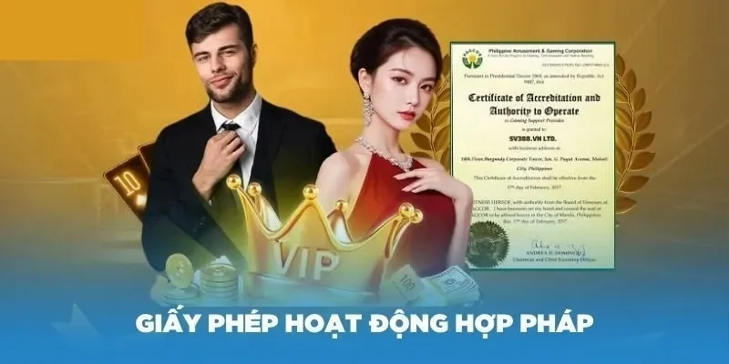 Giấy phép hoạt động từ PAGCOR